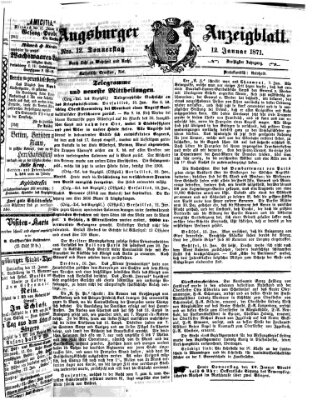 Augsburger Anzeigeblatt Donnerstag 12. Januar 1871