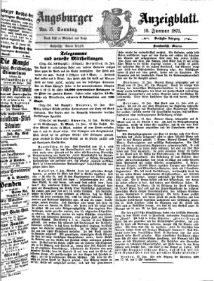 Augsburger Anzeigeblatt Sonntag 15. Januar 1871