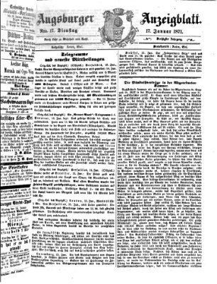 Augsburger Anzeigeblatt Dienstag 17. Januar 1871