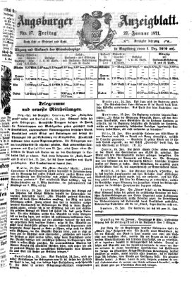 Augsburger Anzeigeblatt Freitag 27. Januar 1871