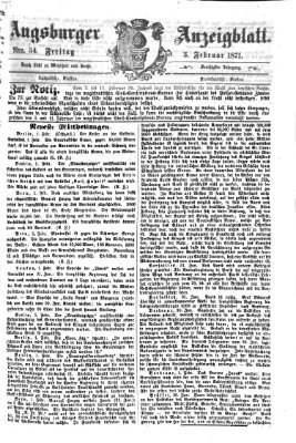 Augsburger Anzeigeblatt Freitag 3. Februar 1871