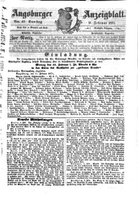 Augsburger Anzeigeblatt Samstag 11. Februar 1871