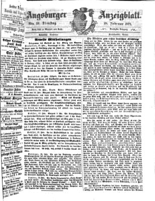 Augsburger Anzeigeblatt Dienstag 28. Februar 1871