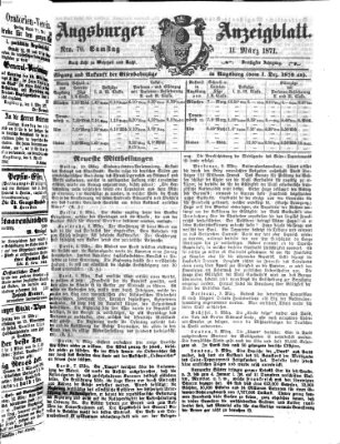 Augsburger Anzeigeblatt Samstag 11. März 1871