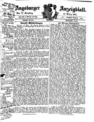 Augsburger Anzeigeblatt Samstag 18. März 1871