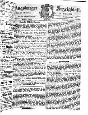 Augsburger Anzeigeblatt Montag 20. März 1871