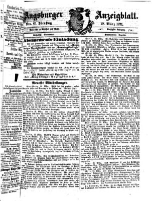 Augsburger Anzeigeblatt Dienstag 28. März 1871