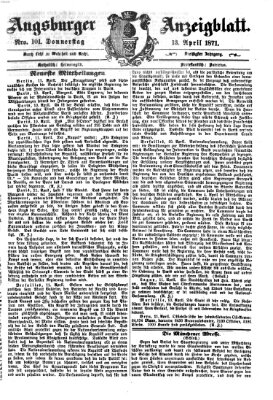 Augsburger Anzeigeblatt Donnerstag 13. April 1871