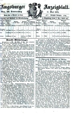 Augsburger Anzeigeblatt Donnerstag 11. Mai 1871