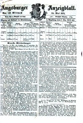 Augsburger Anzeigeblatt Mittwoch 24. Mai 1871