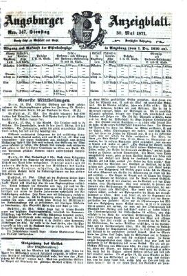 Augsburger Anzeigeblatt Dienstag 30. Mai 1871