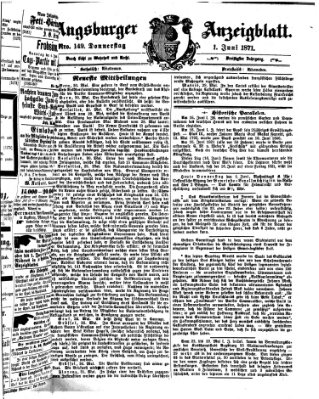 Augsburger Anzeigeblatt Donnerstag 1. Juni 1871