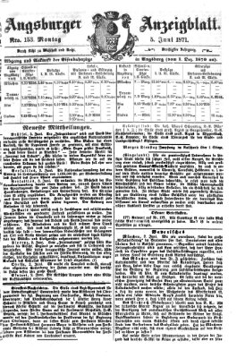 Augsburger Anzeigeblatt Montag 5. Juni 1871