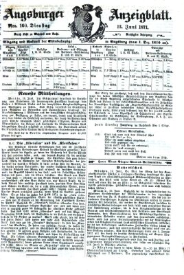 Augsburger Anzeigeblatt Dienstag 13. Juni 1871