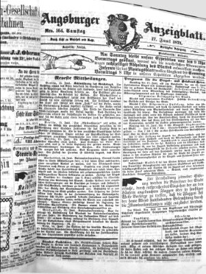 Augsburger Anzeigeblatt Samstag 17. Juni 1871