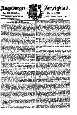 Augsburger Anzeigeblatt Dienstag 20. Juni 1871