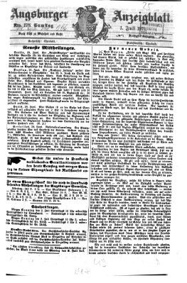 Augsburger Anzeigeblatt Samstag 1. Juli 1871