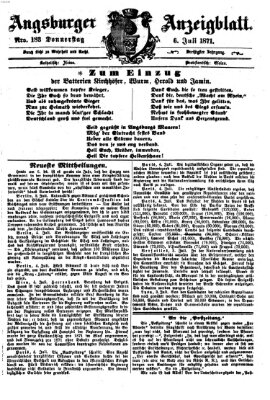 Augsburger Anzeigeblatt Donnerstag 6. Juli 1871