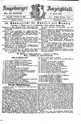 Augsburger Anzeigeblatt Sonntag 9. Juli 1871