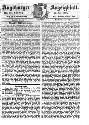 Augsburger Anzeigeblatt Samstag 15. Juli 1871