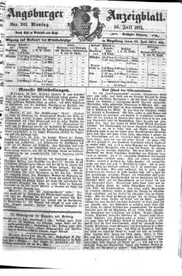 Augsburger Anzeigeblatt Montag 24. Juli 1871