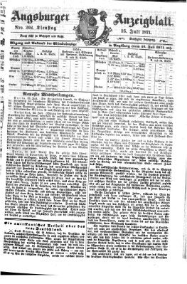 Augsburger Anzeigeblatt Dienstag 25. Juli 1871