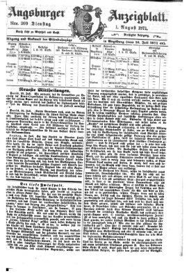 Augsburger Anzeigeblatt Dienstag 1. August 1871