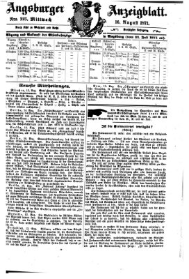 Augsburger Anzeigeblatt Mittwoch 16. August 1871