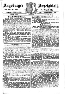 Augsburger Anzeigeblatt Freitag 25. August 1871