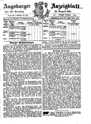 Augsburger Anzeigeblatt Samstag 26. August 1871