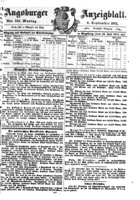 Augsburger Anzeigeblatt Montag 4. September 1871