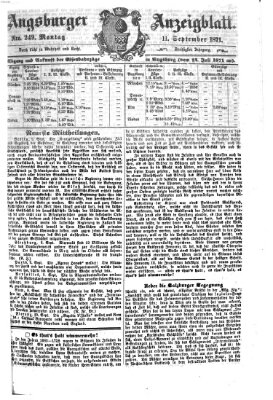 Augsburger Anzeigeblatt Montag 11. September 1871