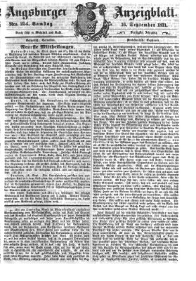 Augsburger Anzeigeblatt Samstag 16. September 1871