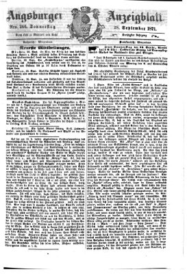 Augsburger Anzeigeblatt Donnerstag 28. September 1871