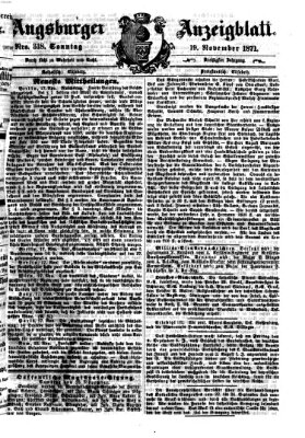 Augsburger Anzeigeblatt Sonntag 19. November 1871