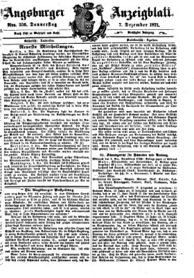 Augsburger Anzeigeblatt Donnerstag 7. Dezember 1871