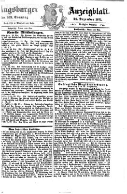 Augsburger Anzeigeblatt Sonntag 24. Dezember 1871