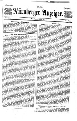 Nürnberger Anzeiger Samstag 21. Januar 1871