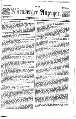 Nürnberger Anzeiger Donnerstag 9. Februar 1871