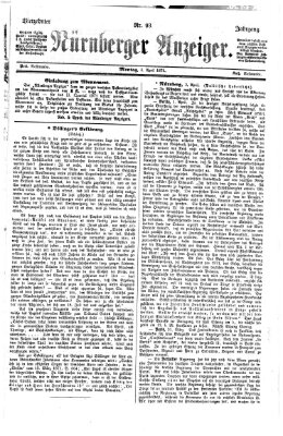 Nürnberger Anzeiger Montag 3. April 1871