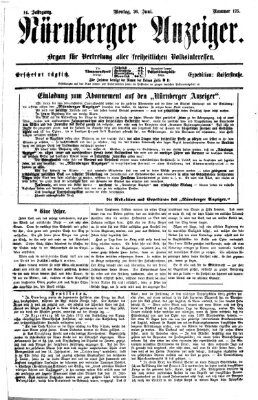 Nürnberger Anzeiger Montag 26. Juni 1871