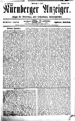 Nürnberger Anzeiger Mittwoch 5. Juli 1871