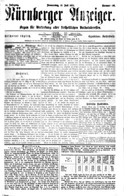 Nürnberger Anzeiger Donnerstag 13. Juli 1871