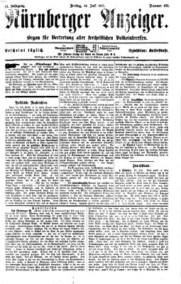 Nürnberger Anzeiger Freitag 14. Juli 1871