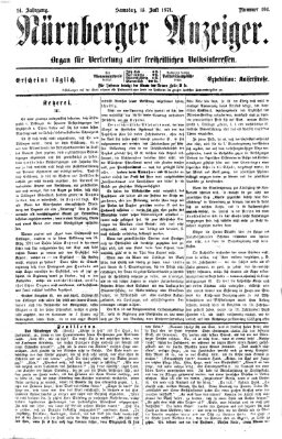 Nürnberger Anzeiger Samstag 15. Juli 1871