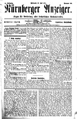 Nürnberger Anzeiger Mittwoch 19. Juli 1871