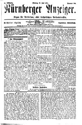 Nürnberger Anzeiger Dienstag 25. Juli 1871