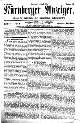 Nürnberger Anzeiger Samstag 5. August 1871
