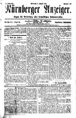 Nürnberger Anzeiger Mittwoch 9. August 1871