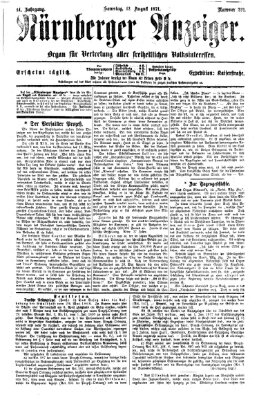 Nürnberger Anzeiger Samstag 12. August 1871